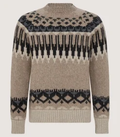 Men's Cashmere Fairisle Falcon Crew Neck Sweater