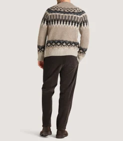 Men's Cashmere Fairisle Falcon Crew Neck Sweater