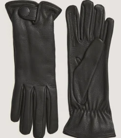 Men's Cashmere Lined Deerskin Sporting Gloves - Right Hand Trigger In Dark Brown