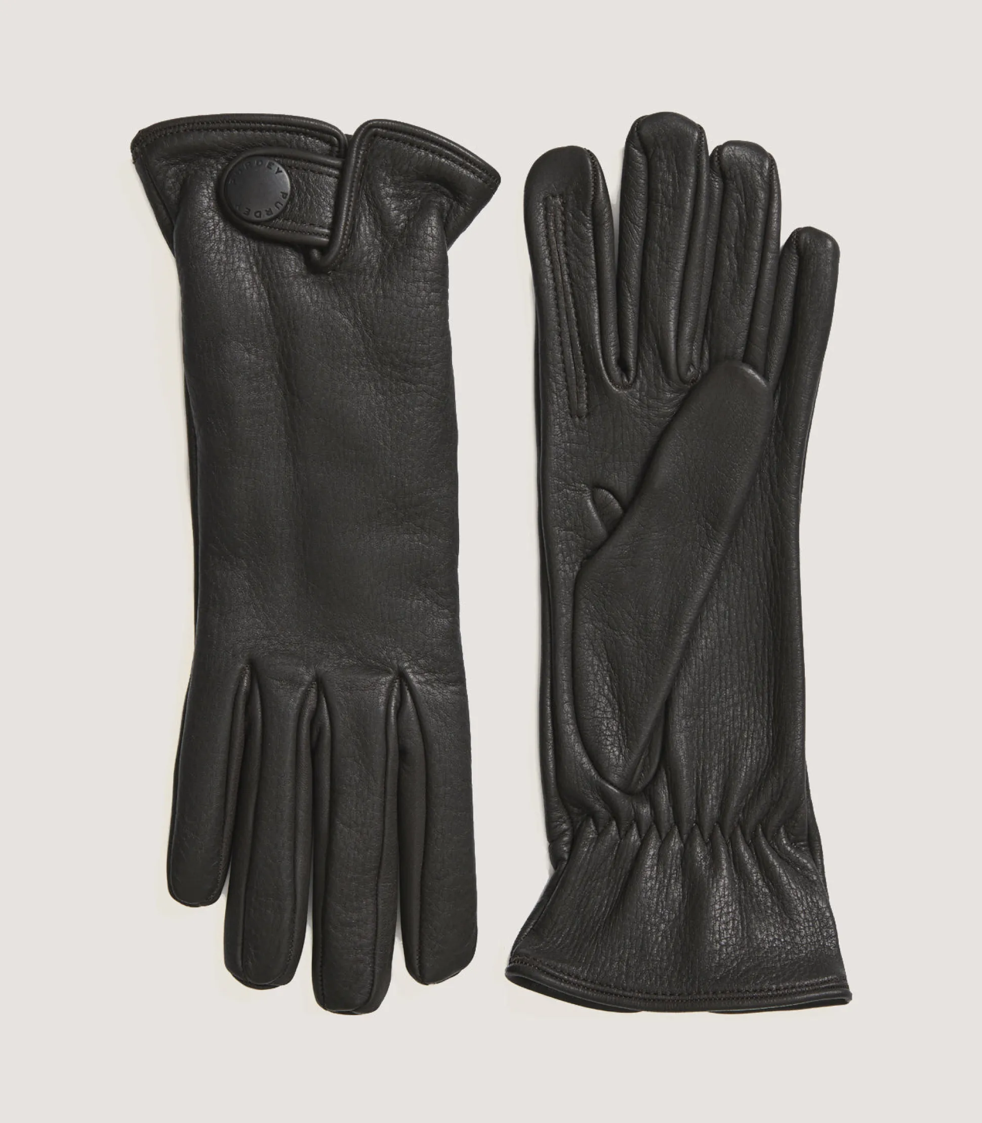 Men's Cashmere Lined Deerskin Sporting Gloves - Left Hand Trigger In Dark Brown