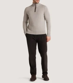 Men's Cashmere Quarter Zip Sweater in Pigeon