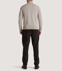 Men's Cashmere Quarter Zip Sweater in Pigeon