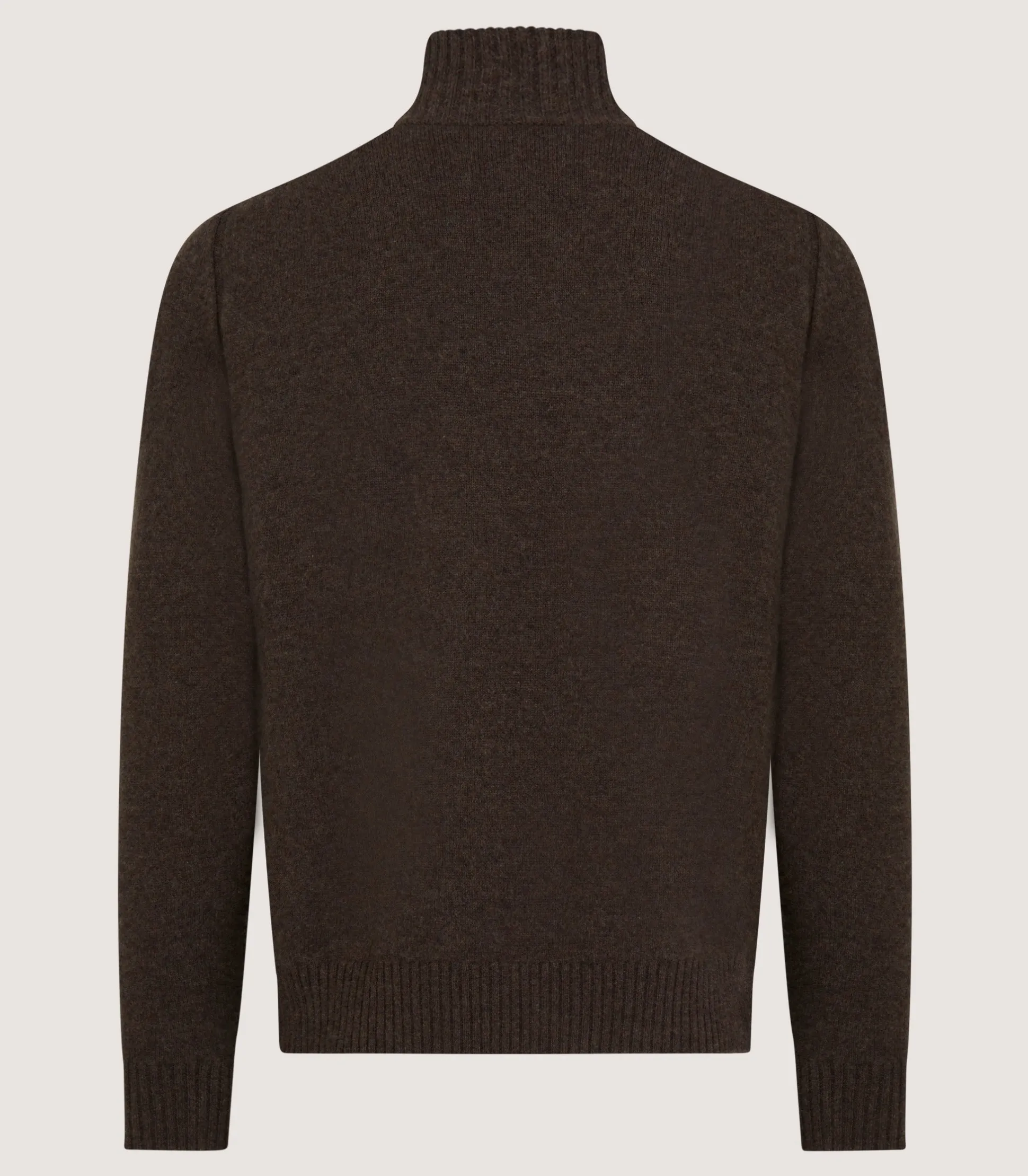 Men's Cashmere Quarter Zip Sweater in Walnut