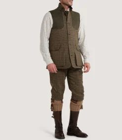 Men's Cashmere Tweed High Collar Sporting Vest in Langshaw