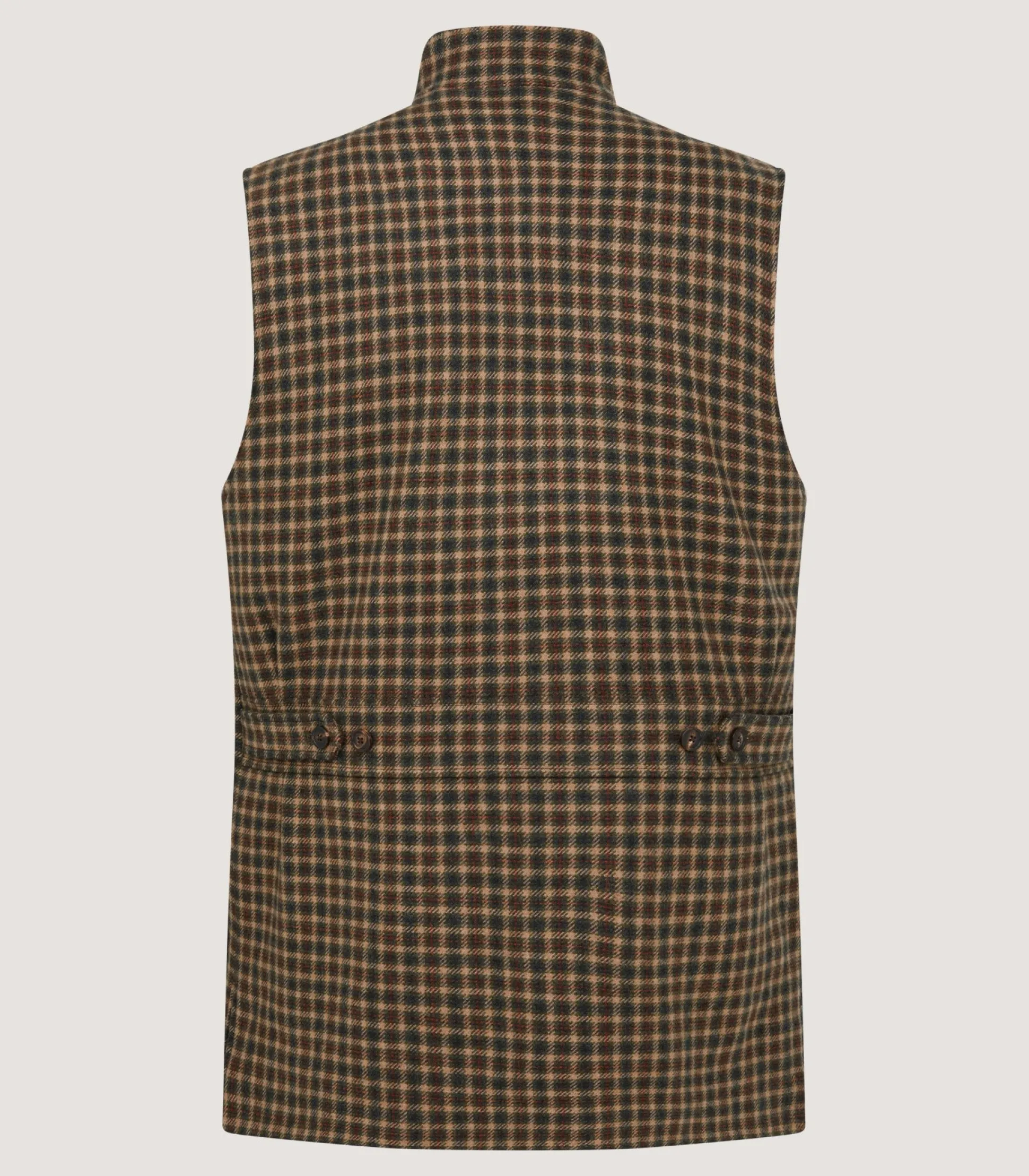 Men's Cashmere Tweed High Collar Sporting Vest in Langshaw