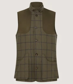 Men's Cashmere Tweed High Collar Sporting Vest in Rannoch