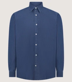 Men's Chambray Shirt in Denim Blue
