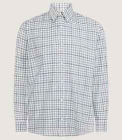 Men's Check Flannel Shirt in Dove