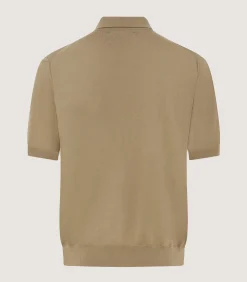Men's Cotton Cashmere Fine Gauge Short Sleeve Polo in Twine