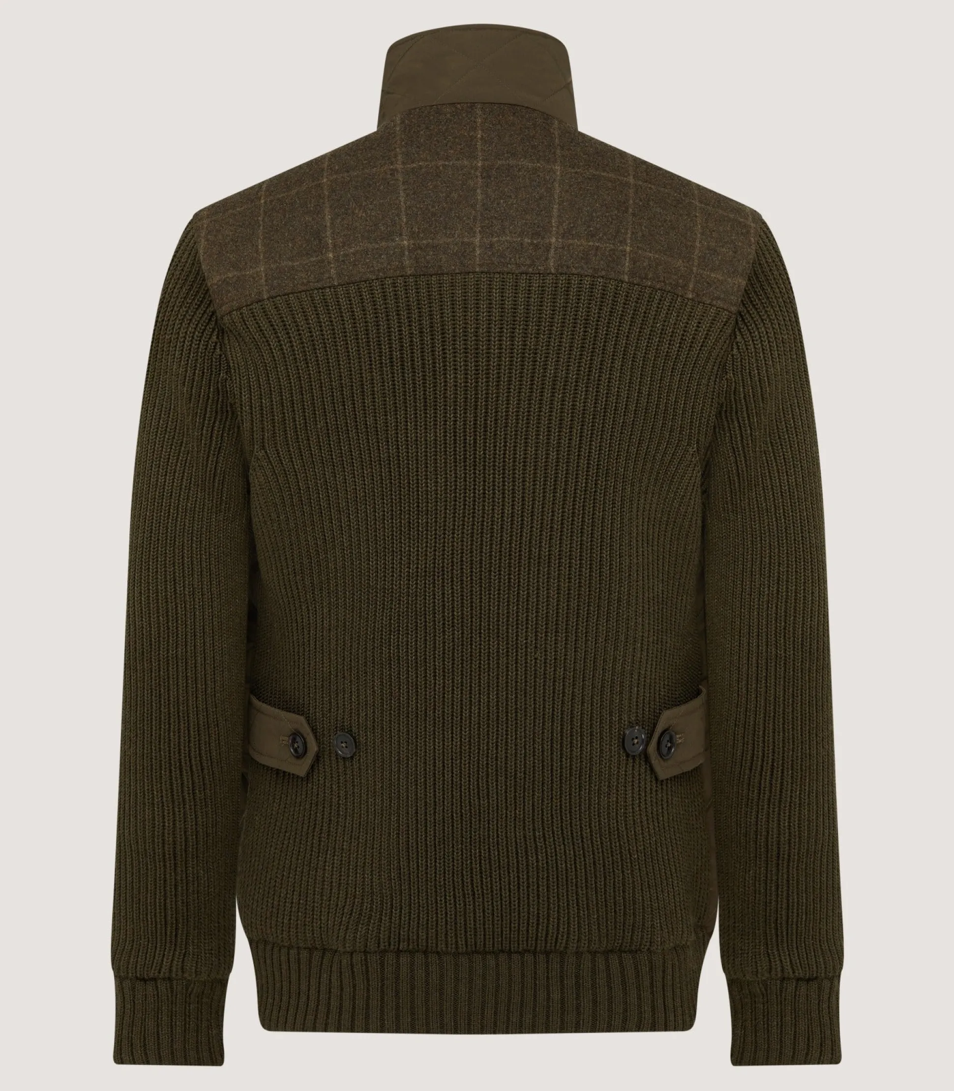 Men's Devonshire Nylon Quilted Zip Front Cardigan in Loden