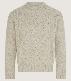 Men's Donegal Aran Jumper in Birch
