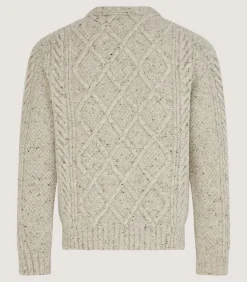 Men's Donegal Aran Jumper in Birch