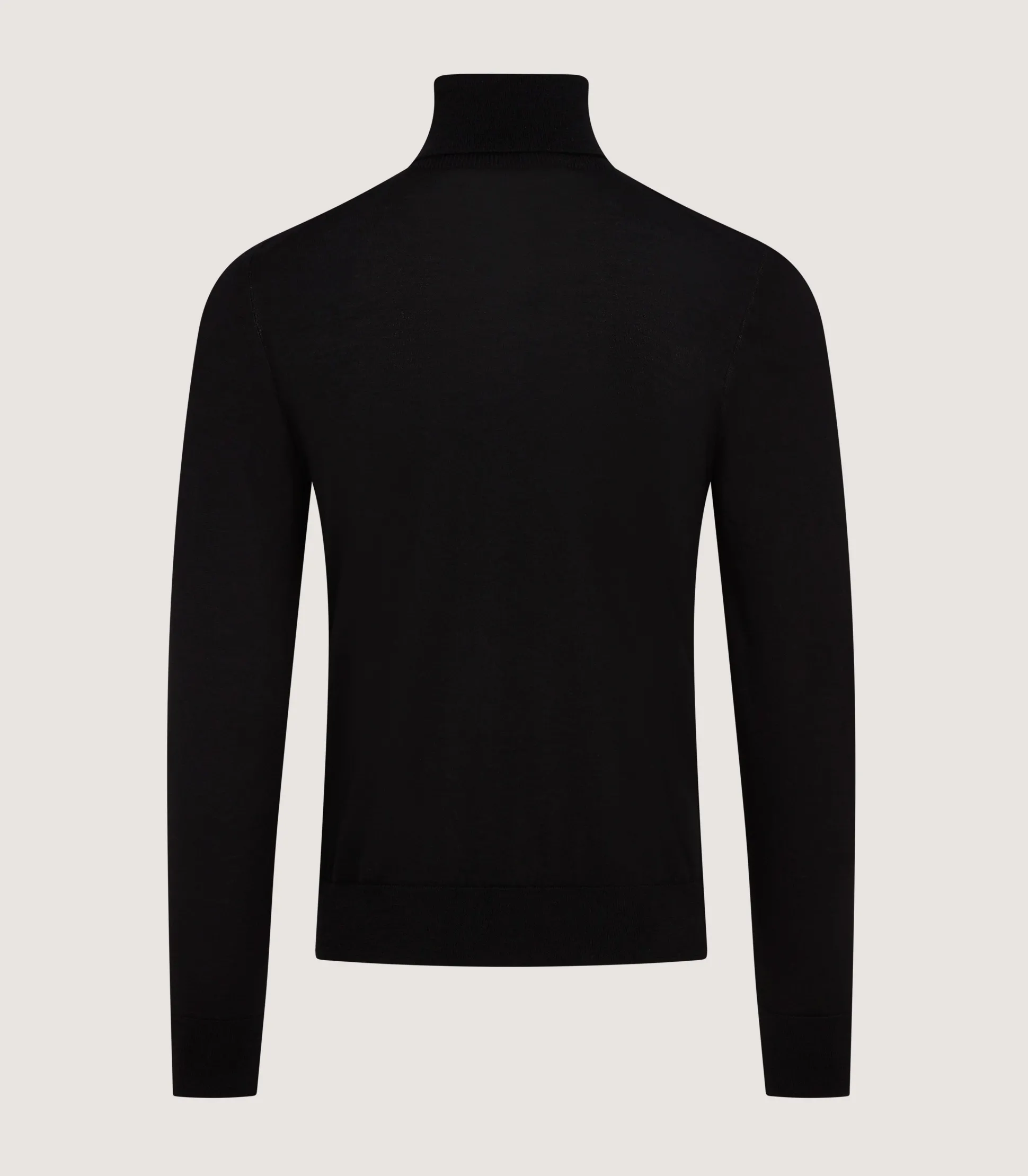 Men's Extra Fine Worsted Cashmere Seamless Turtleneck In Black