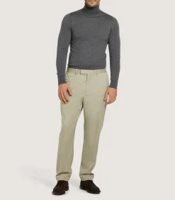 Men's Extra Fine Worsted Cashmere Seamless Turtleneck In Flannel Grey