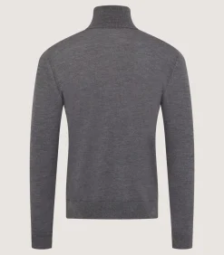 Men's Extra Fine Worsted Cashmere Seamless Turtleneck In Flannel Grey