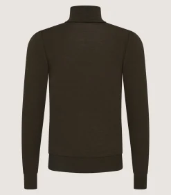 Men's Extra Fine Worsted Cashmere Seamless Turtleneck In Loden