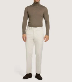Men's Extra Fine Worsted Cashmere Seamless Turtleneck In Taupe