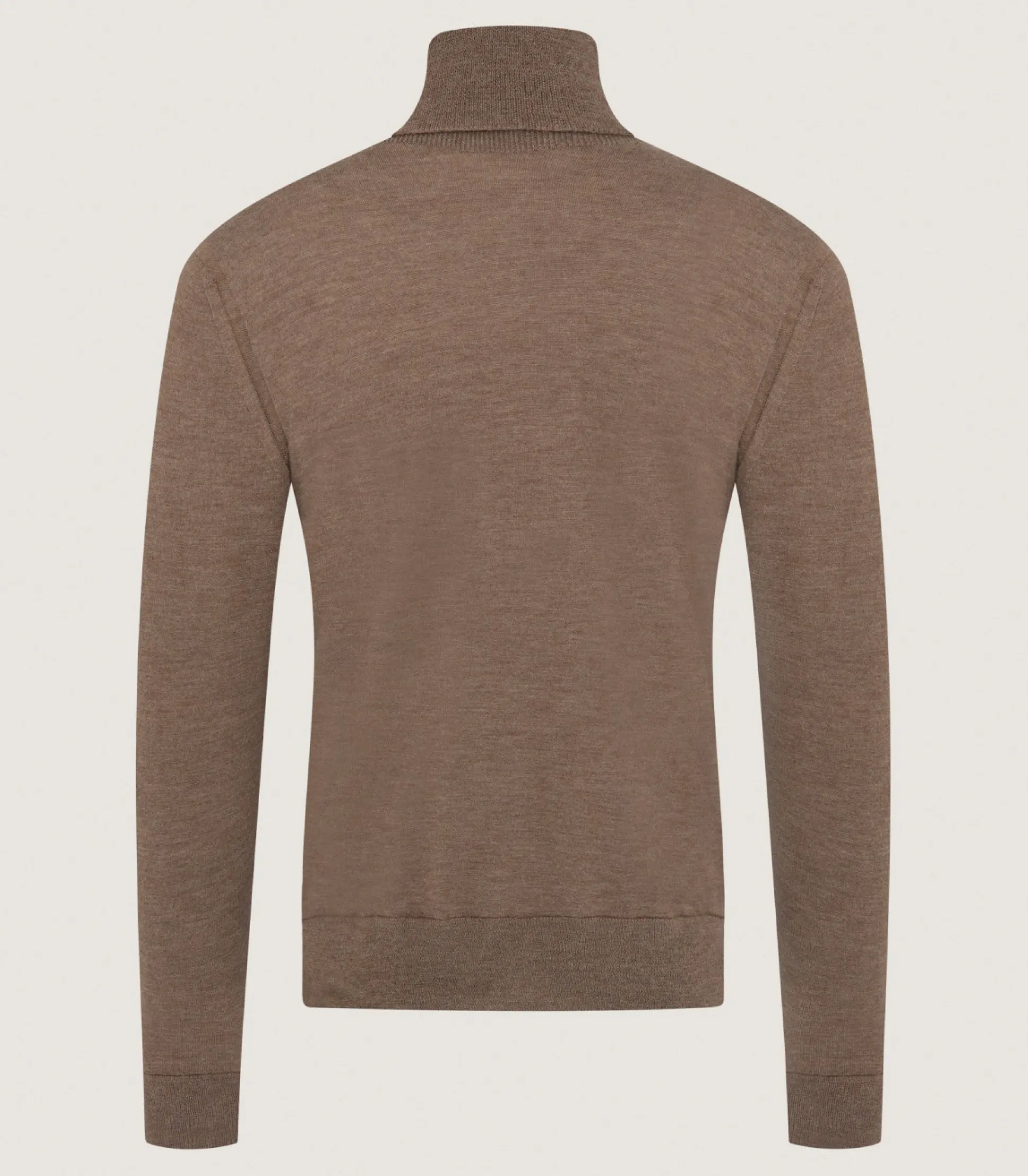 Men's Extra Fine Worsted Cashmere Seamless Turtleneck In Taupe
