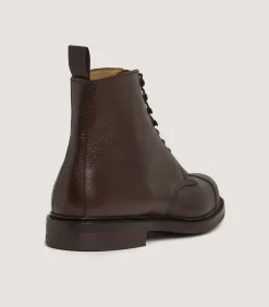 Men's Grain Leather Boot In Dark Brown