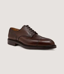 Men's Grain Leather Shoe In Dark Brown
