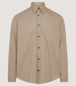 Men's Herringbone Flannel Shirt in Pale Camel