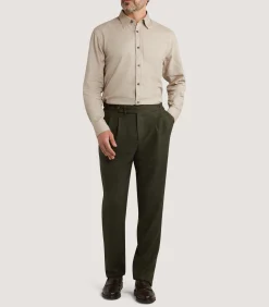 Men's Herringbone Flannel Shirt in Pale Camel