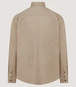 Men's Herringbone Flannel Shirt in Pale Camel