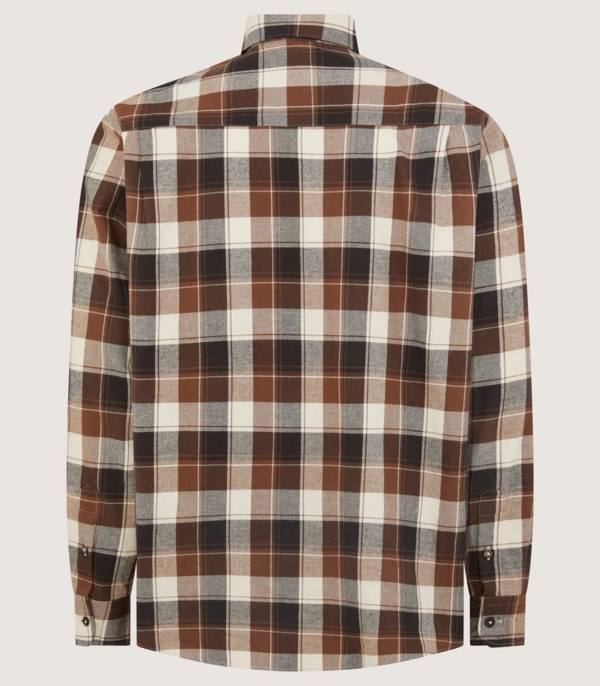 Men's Large Flannel Check Shirt in Walnut