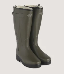 Men's Le Chameau Chasseur Wool Lined Boot In Dark Green