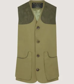 Men's Lightweight Cotton Sporting Vest In Green