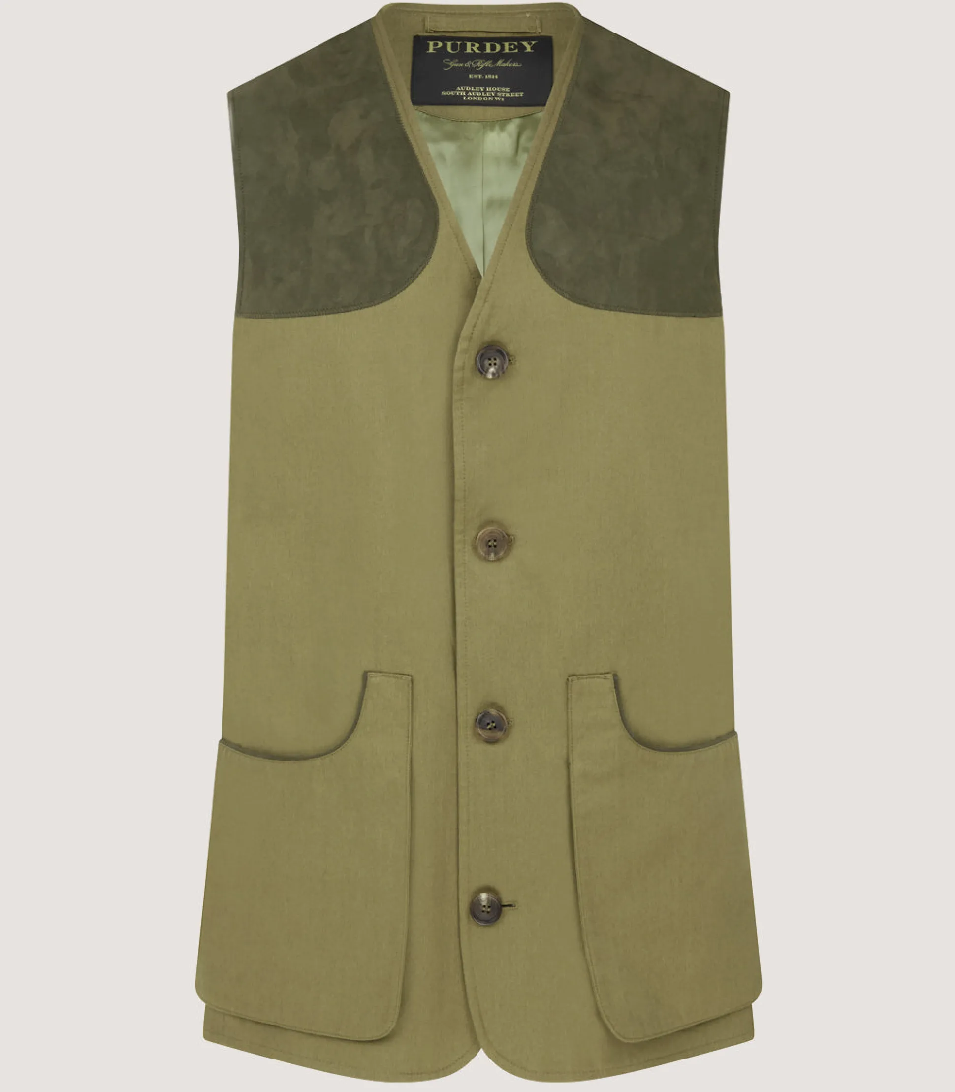 Men's Lightweight Cotton Sporting Vest In Green