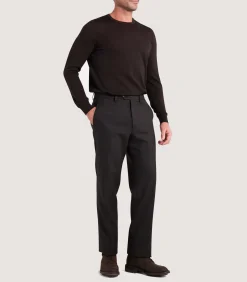 Men's Lightweight Travel Merino Crew Neck in Chocolate