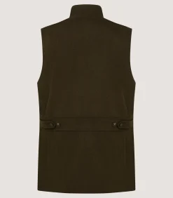 Men's Loden High Collar Sporting Vest in Loden