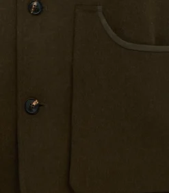 Men's Loden High Collar Sporting Vest in Loden