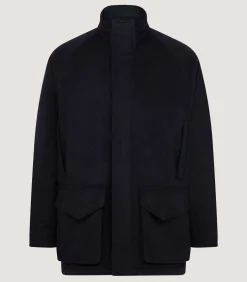 Men's Loden Raglan Field Coat in Navy
