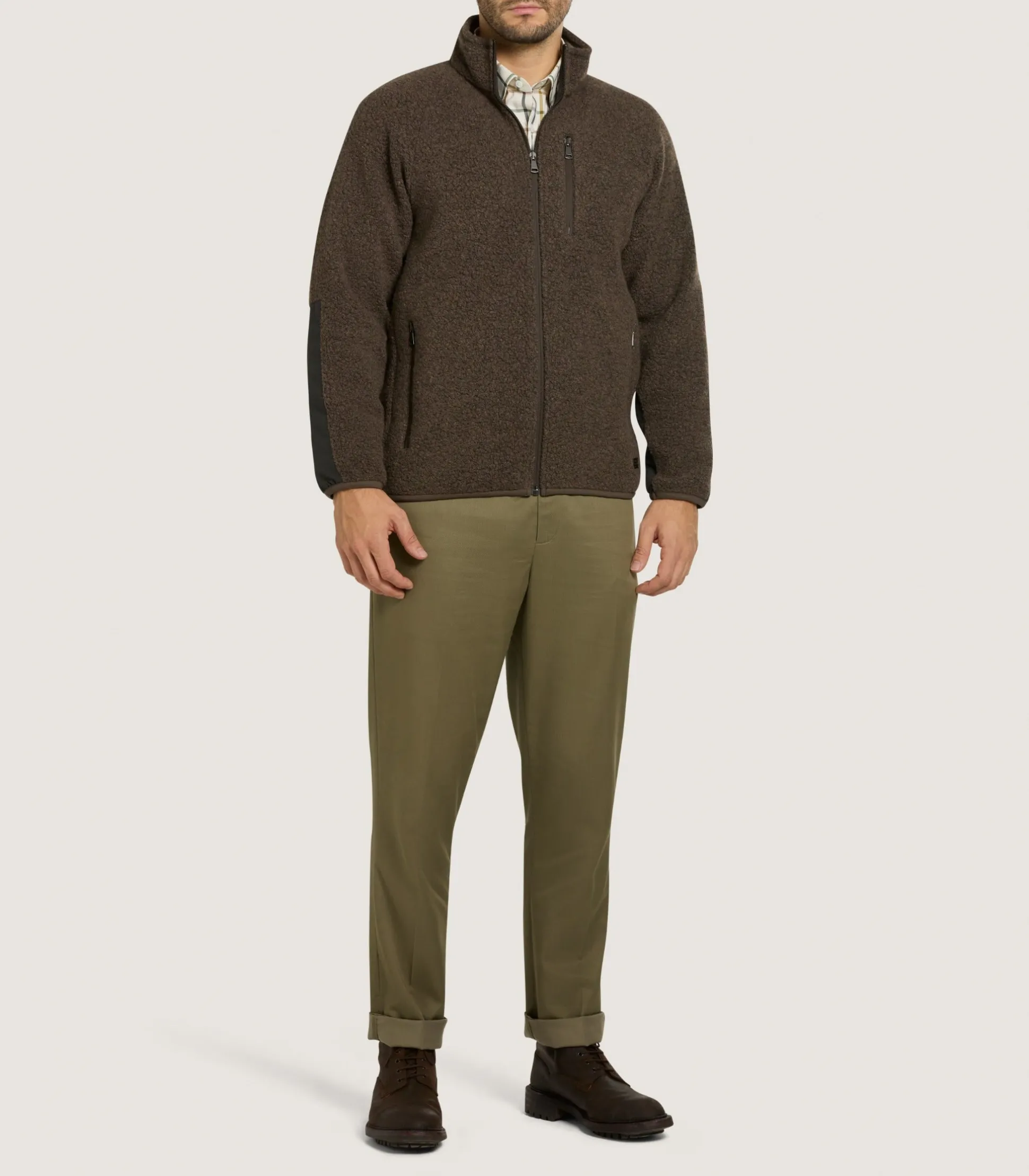 Men's Merino Lux Fleece Jacket In Walnut