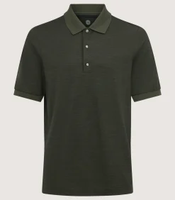 Men's Merino Tech Pique Polo in Loden