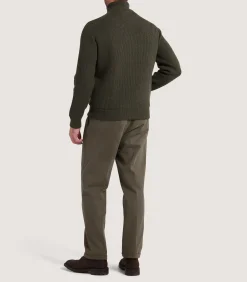 Men's Orkney Zip Front Cardigan in Loden