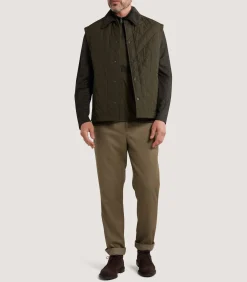 Men's Padded Purdey Gilet In Dark Olive