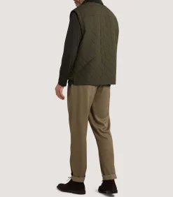 Men's Padded Purdey Gilet In Dark Olive