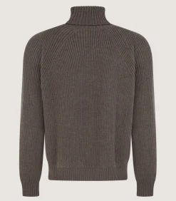 Men's St Ives Fisherman Rib Jumper in Taupe