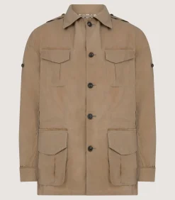 Men's Summer Dry Wax Safari Jacket In Taupe