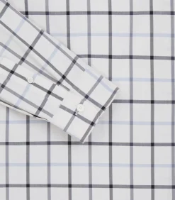 Men's Summer Sporting Windowpane Pocket Shirt In Blue