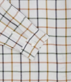 Men's Summer Sporting Windowpane Pocket Shirt In Green