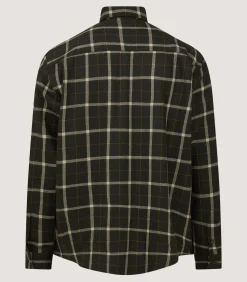 Men's Tartan Flannel Shirt in Dark Olive