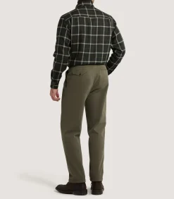Men's Tartan Flannel Shirt in Dark Olive