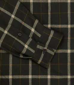 Men's Tartan Flannel Shirt in Dark Olive
