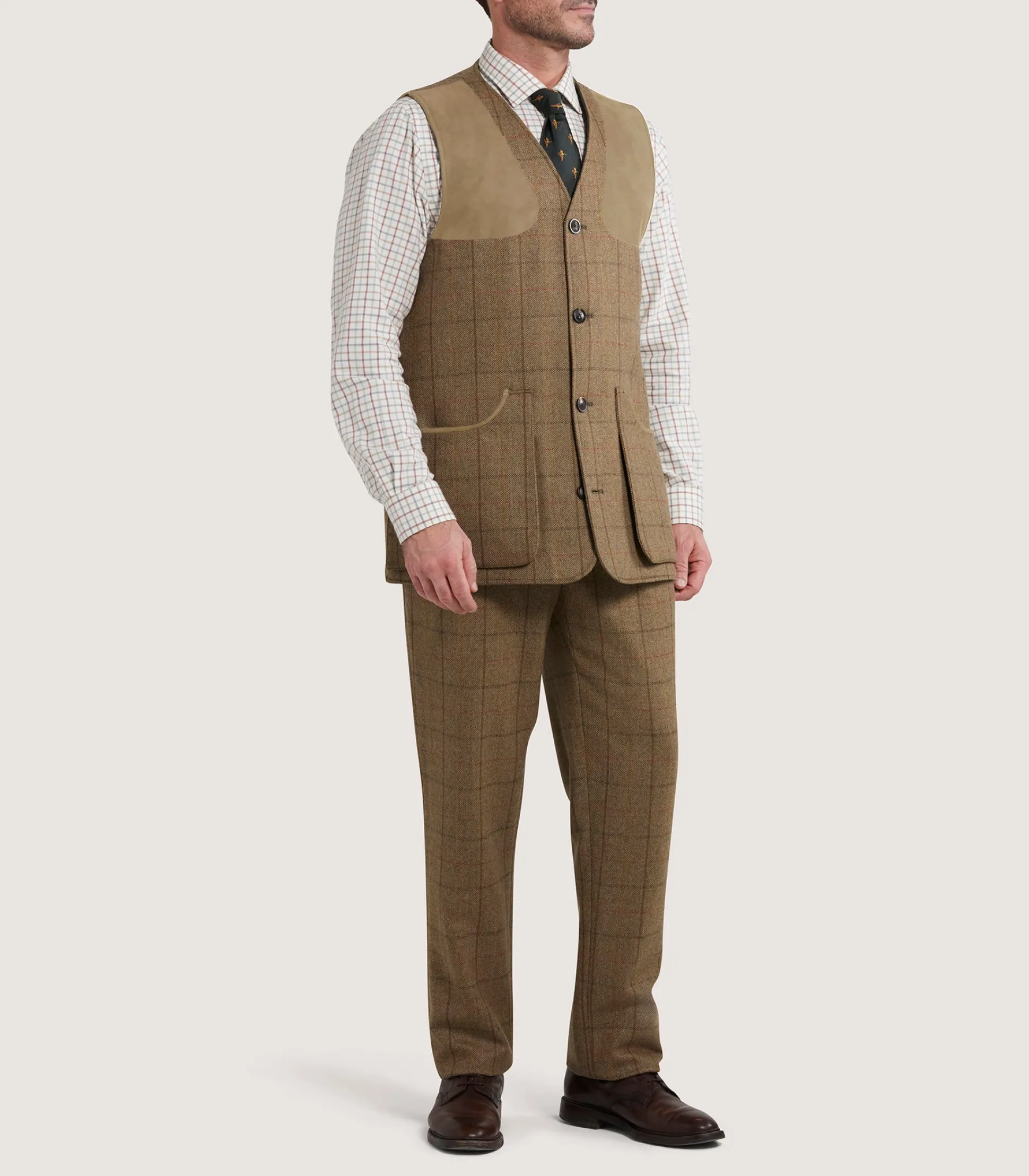 Men's Tweed Sporting Vest in Morar