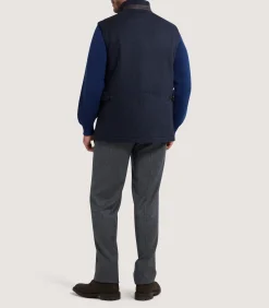 Men's Warwick Stand Collar Gilet in Midnight Navy