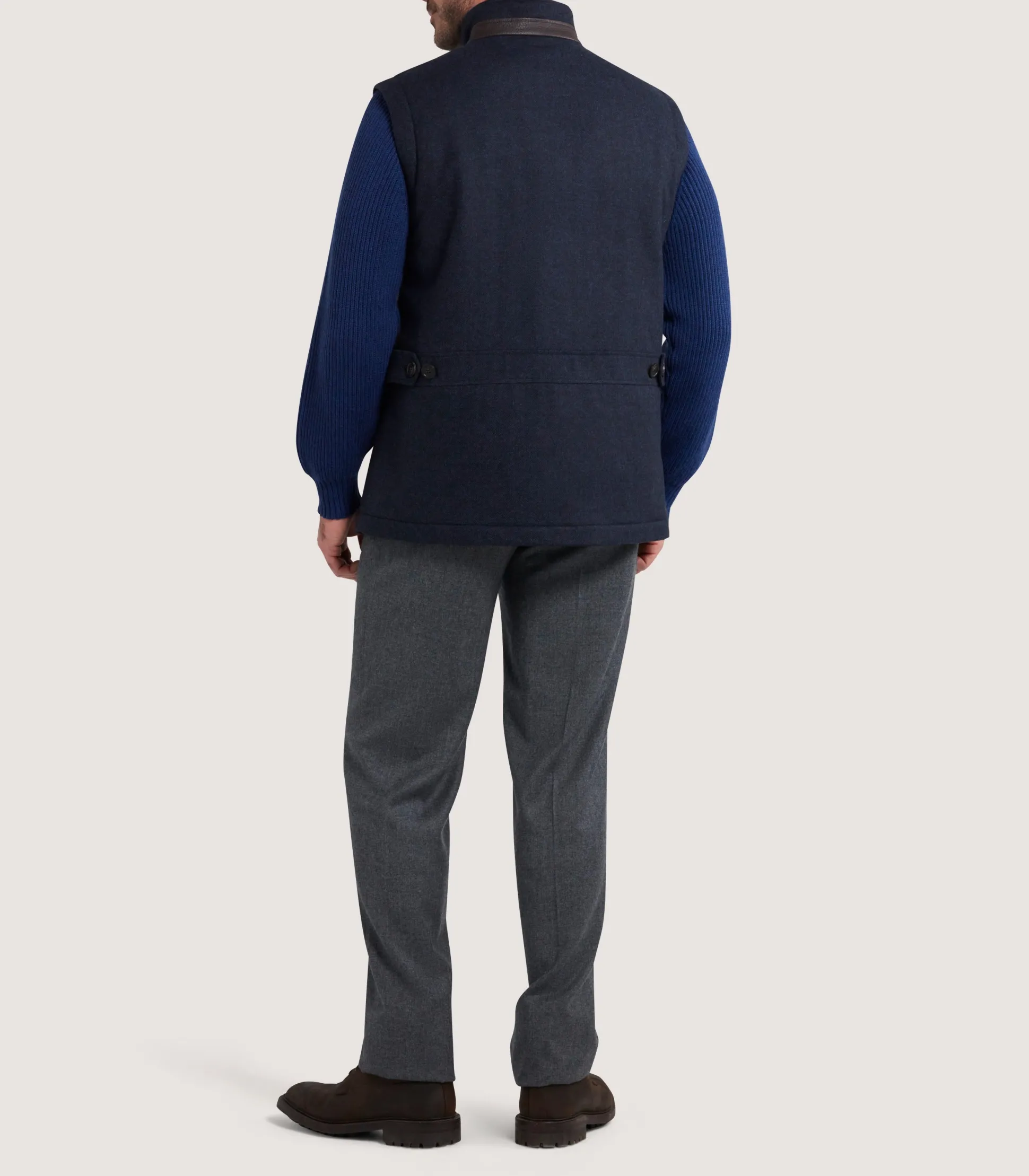 Men's Warwick Stand Collar Gilet in Midnight Navy